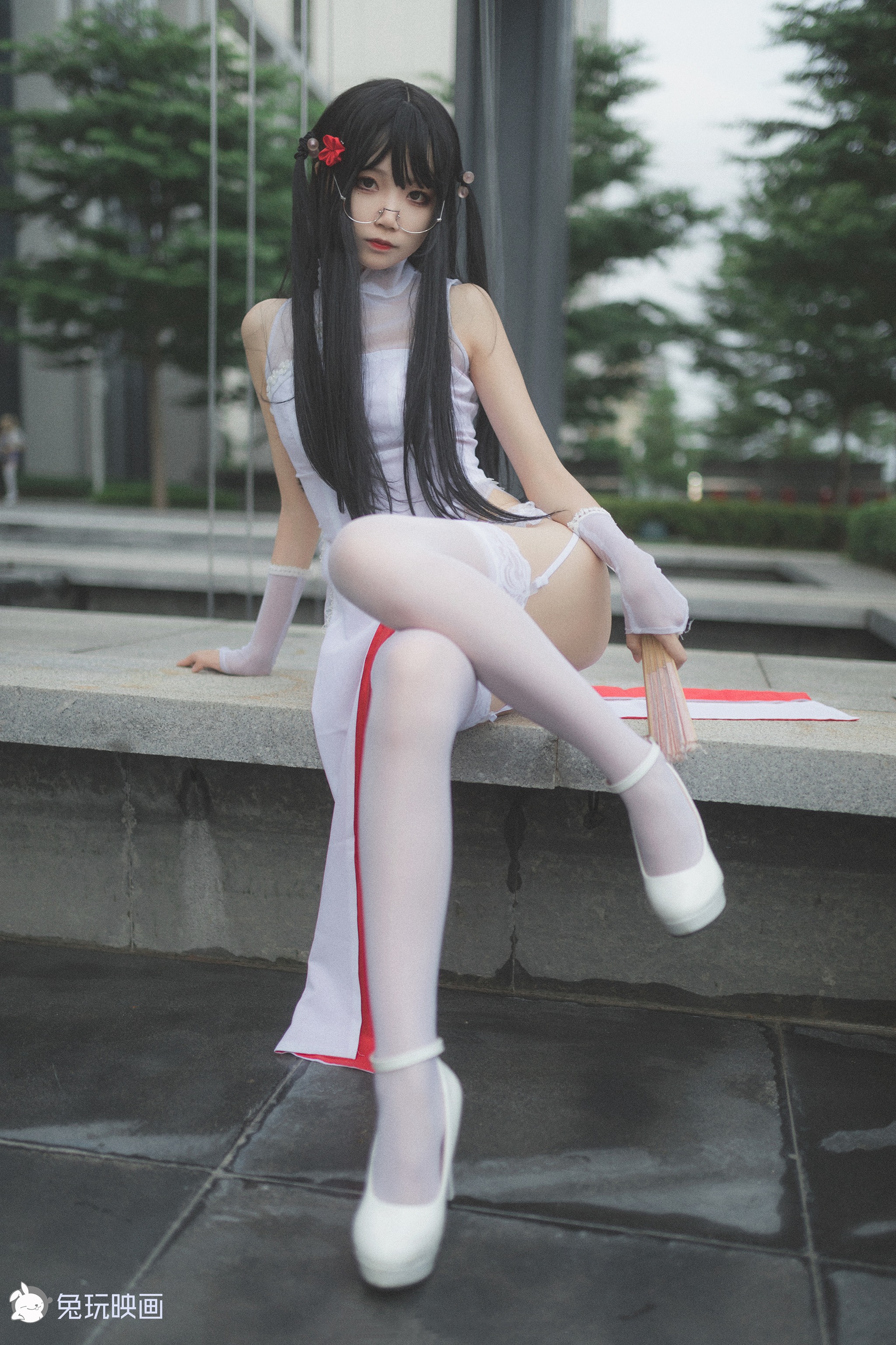 图片[1]-五更百鬼 – NO.018 白丝旗袍 [19P]-XikXak